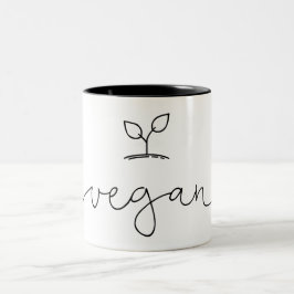 Caneca De Café Em Dois Tons Vegan Minimalística