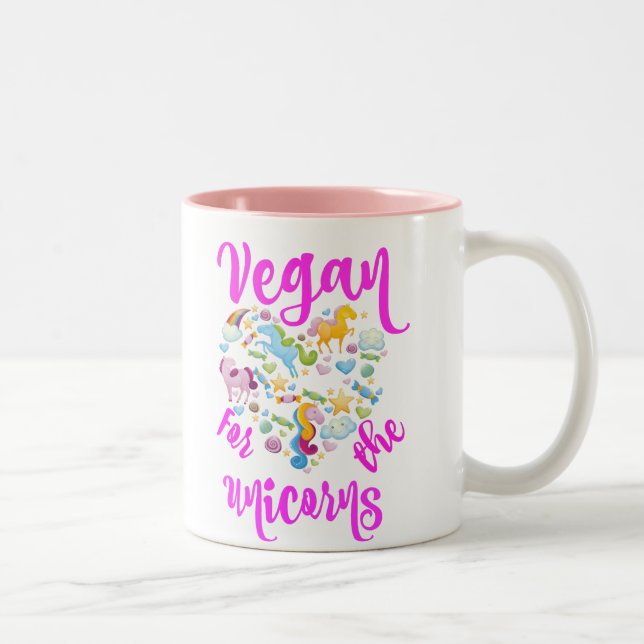 Caneca De Café Em Dois Tons VEGAN para os unicórnios (Direita)