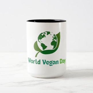 Caneca De Café Em Dois Tons vegans day