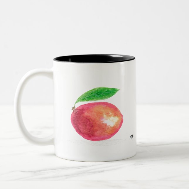 Caneca De Café Em Dois Tons Vegão da cozinha laranja da comida tropical da Man (Esquerda)