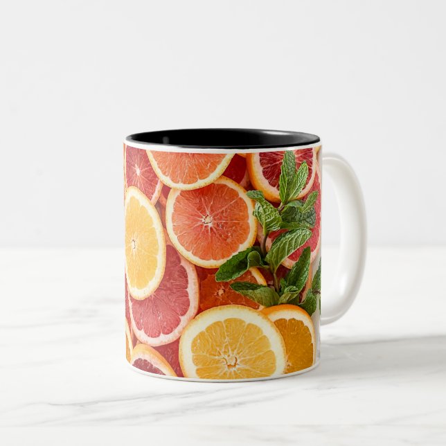 Caneca De Café Em Dois Tons Vegetais bonito (Frente Esquerda)