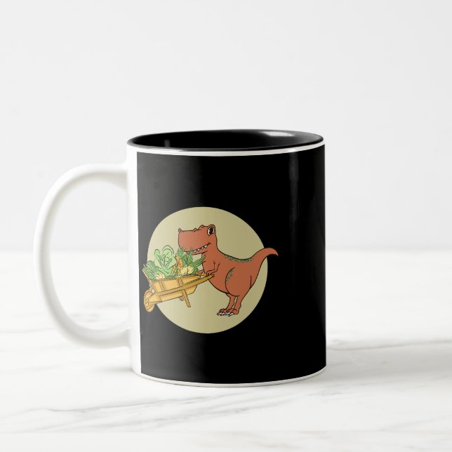 Caneca De Café Em Dois Tons Veggiesaurus Orud Vegan Vegetarian Dinosaur Lover (Esquerda)