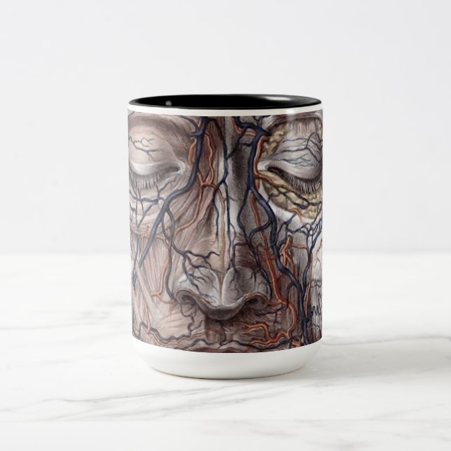 Caneca De Café Em Dois Tons Veias e músculos principais (Centro)