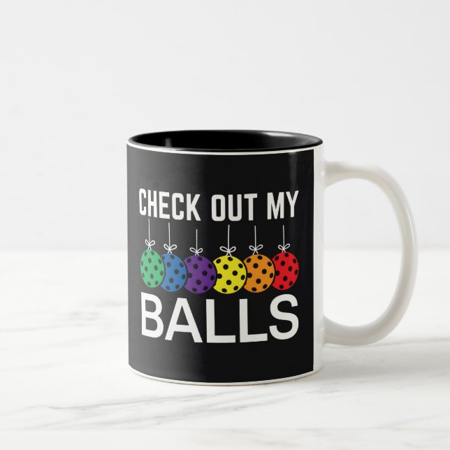 Caneca De Café Em Dois Tons Veja As Minhas Bolas (Direita)