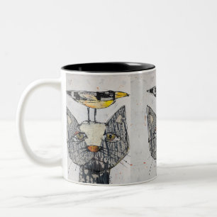Caneca De Café Em Dois Tons Veja O Pássaro 11oz Mug