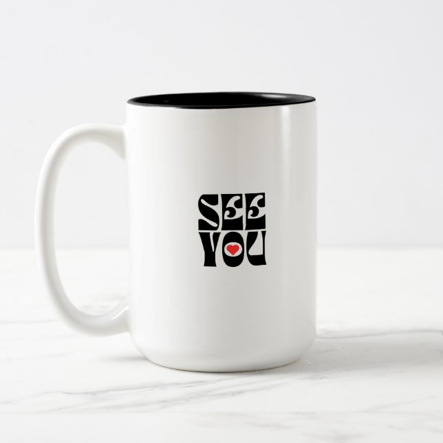 Caneca De Café Em Dois Tons Veja Você Típica Arte (Esquerda)