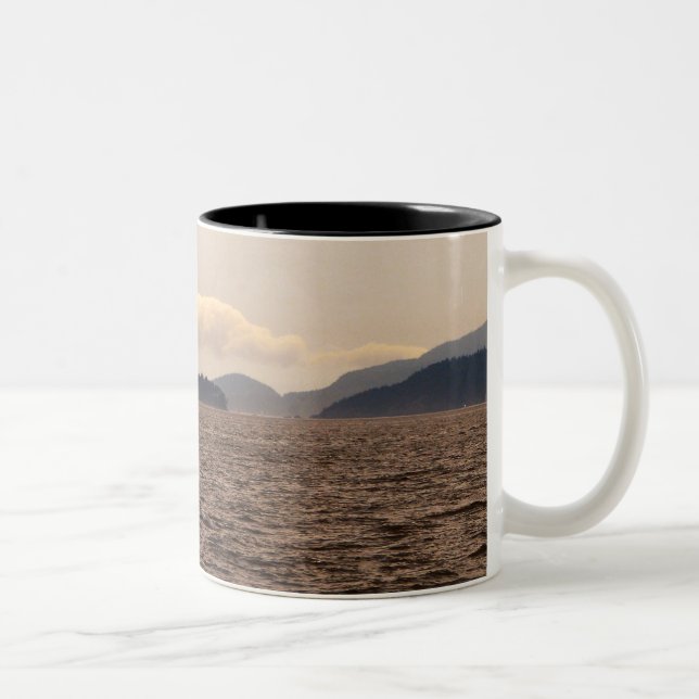 Caneca De Café Em Dois Tons Vela das ilhas de San Juan (Direita)