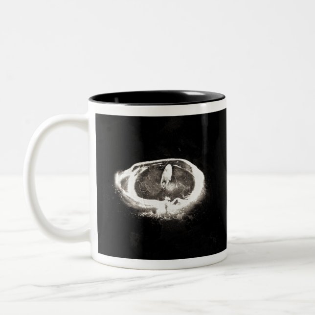 Caneca De Café Em Dois Tons Vela de Fusão Preta e Branca (Esquerda)