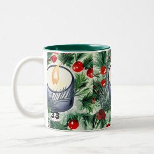 Caneca De Café Em Dois Tons Vela de Natal