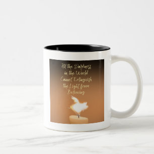 Caneca De Café Em Dois Tons Vela de Porco Voador Citação Inspiradora de Espera