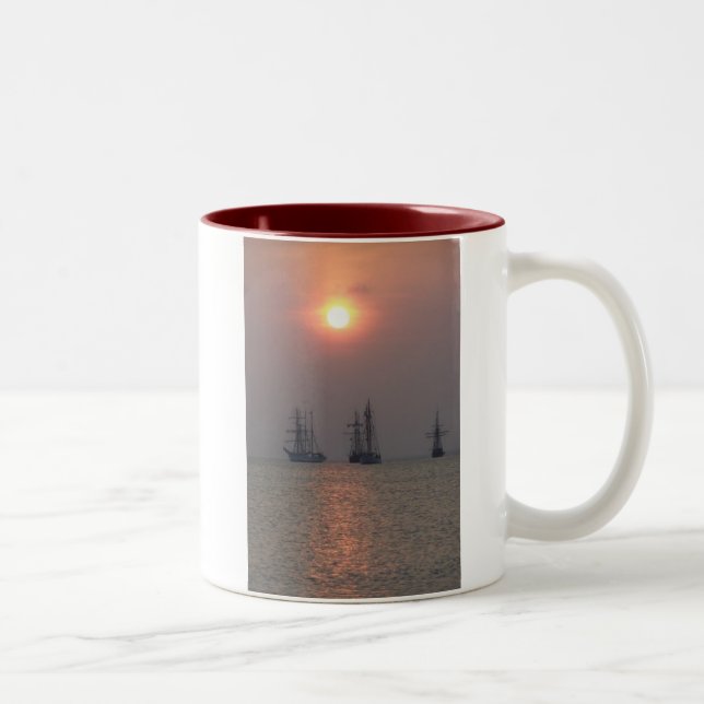 Caneca De Café Em Dois Tons Vela do amanhecer (Direita)