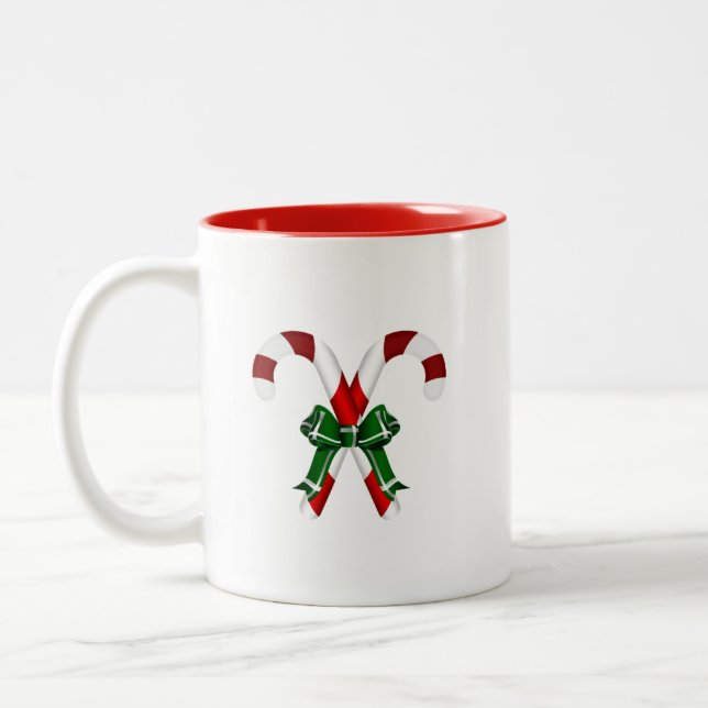 Caneca De Café Em Dois Tons Velas de Natal com Arco (Esquerda)