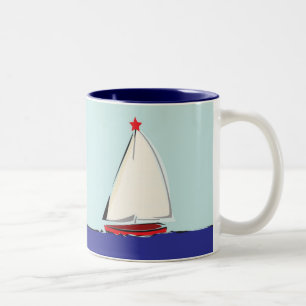 Caneca De Café Em Dois Tons Veleiro