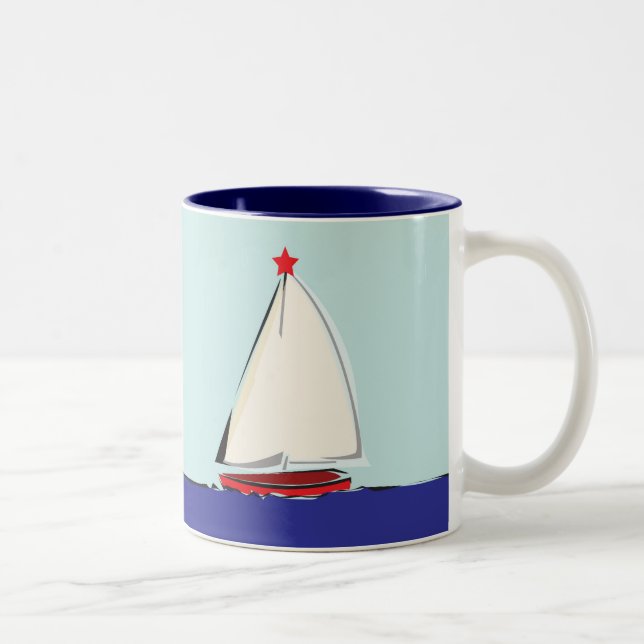 Caneca De Café Em Dois Tons Veleiro (Direita)