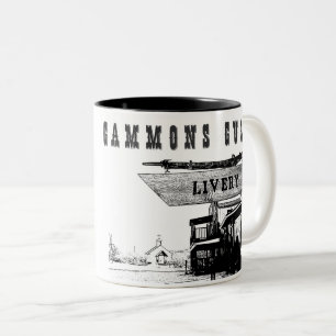 Caneca De Café Em Dois Tons Velho Gammons Gulch da Cidade Ocidental