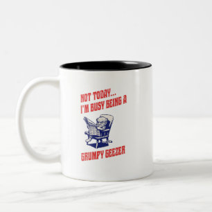 Caneca De Café Em Dois Tons Velho Resmungão Ocupado