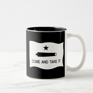 Caneca De Café Em Dois Tons Vem tomar-lhe o ~ Texas da bandeira