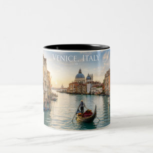 Caneca De Café Em Dois Tons Veneza Itália Grande Canal Gôndola Pôr do Sol