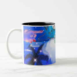 Caneca De Café Em Dois Tons Vento de Verão da galáxia de Mikitiez aquarius