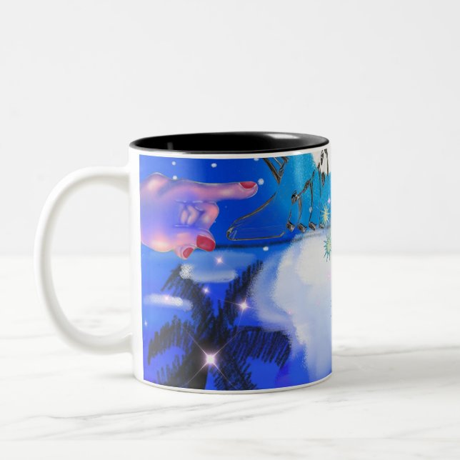 Caneca De Café Em Dois Tons Vento de Verão da galáxia de Mikitiez aquarius (Esquerda)