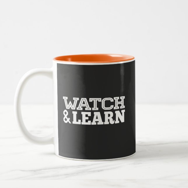 Caneca De Café Em Dois Tons Ver e aprender texto branco (Esquerda)