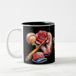 Caneca De Café Em Dois Tons Verão de Softball