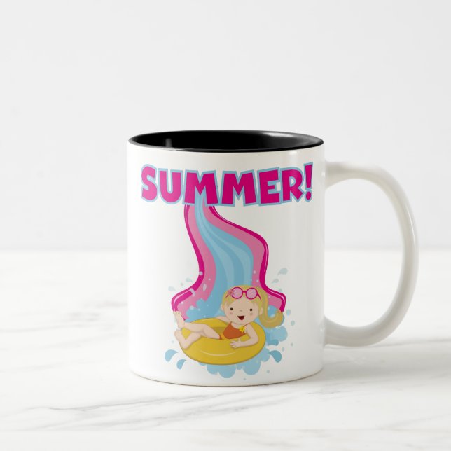 Caneca De Café Em Dois Tons Verão louro da menina (Direita)