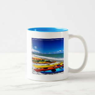 Caneca De Café Em Dois Tons Verão que Kayaking
