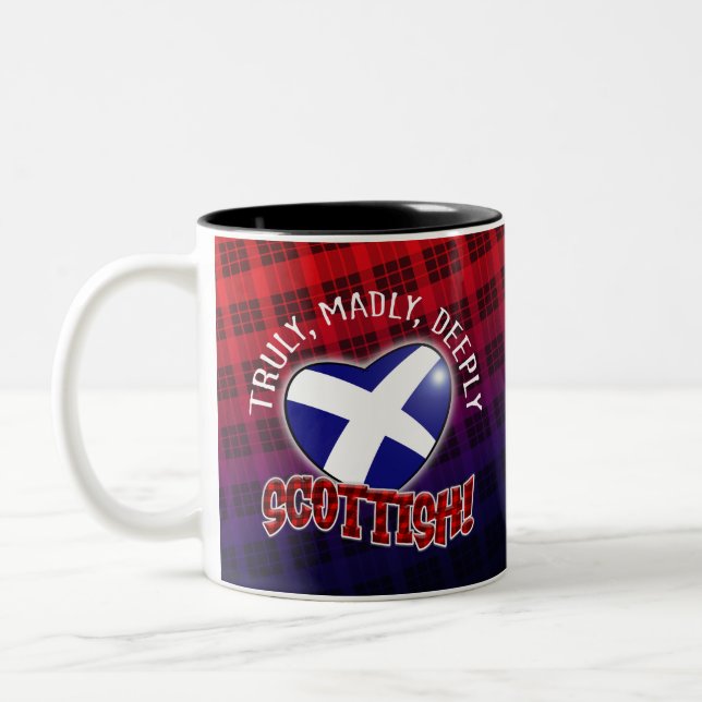 Caneca De Café Em Dois Tons Verdadeiramente, Madly, Deeply SCOTTISH! (Esquerda)