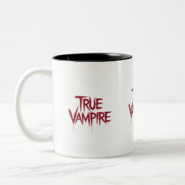 Caneca De Café Em Dois Tons Verdadeiro Design de texto de Sangue Gótico Vampir