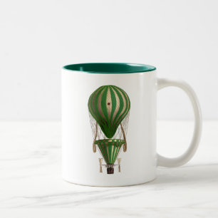 Caneca De Café Em Dois Tons Verde-balão de ar quente em camadas