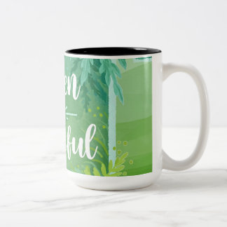 Caneca De Café Em Dois Tons Verde é pacífico