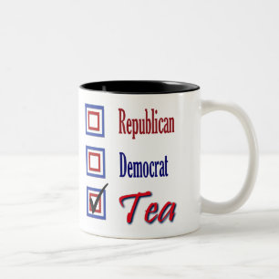 Caneca De Café Em Dois Tons Verificação republicana uma do tea party de