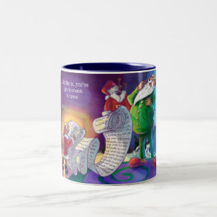 Caneca De Café Em Dois Tons Verifique duas vezes Papais noeis