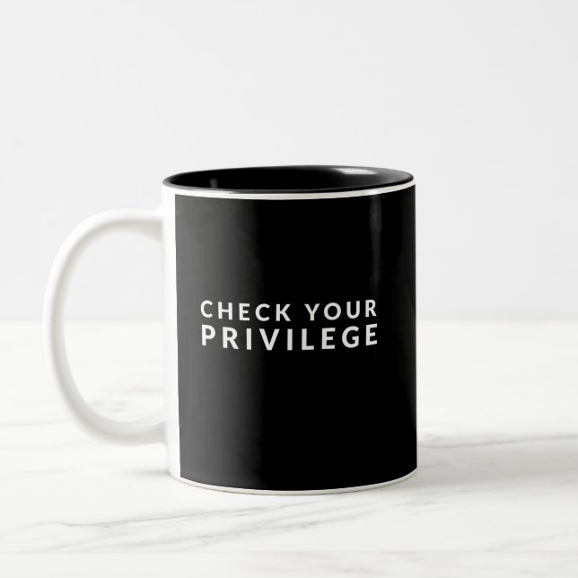 Caneca De Café Em Dois Tons Verifique seu privilégio (Esquerda)