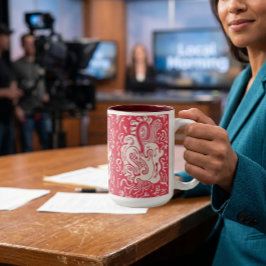 Caneca De Café Em Dois Tons Vermelho