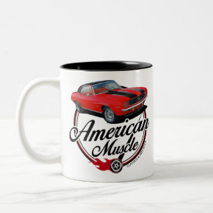 Caneca De Café Em Dois Tons Vermelho americano Camaro do músculo