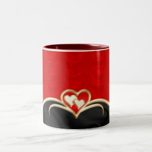 Caneca De Café Em Dois Tons Vermelho com Preto