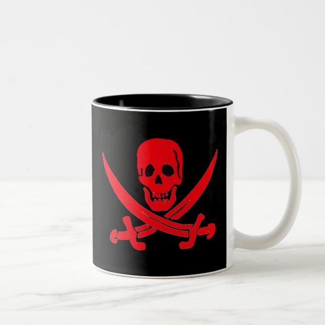 Caneca De Café Em Dois Tons Vermelho de Jack Rackham- (Direita)