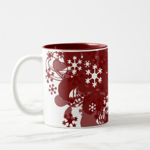 Caneca De Café Em Dois Tons Vermelho de roda da neve