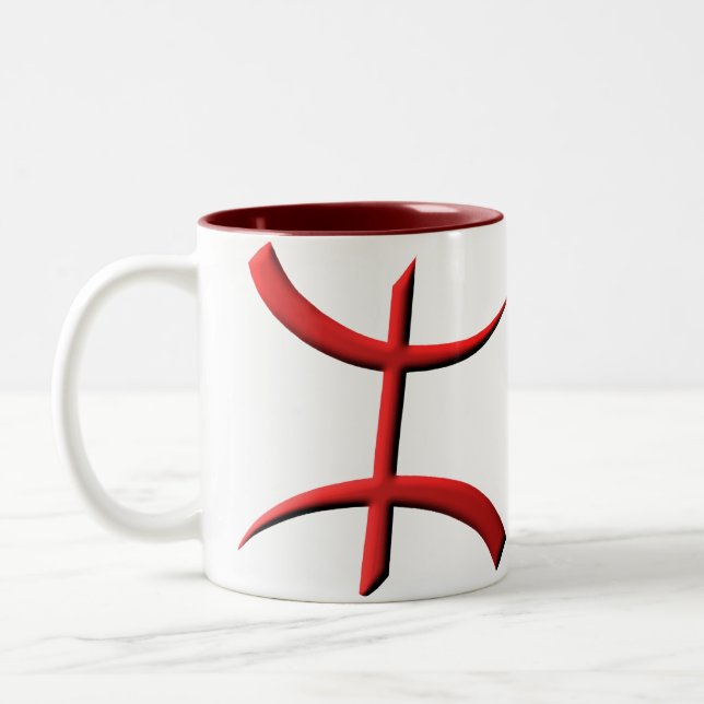 Caneca De Café Em Dois Tons vermelho do berber do aza (Esquerda)