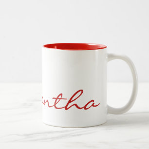 Caneca De Café Em Dois Tons vermelho na moda chique moderno simples elegante