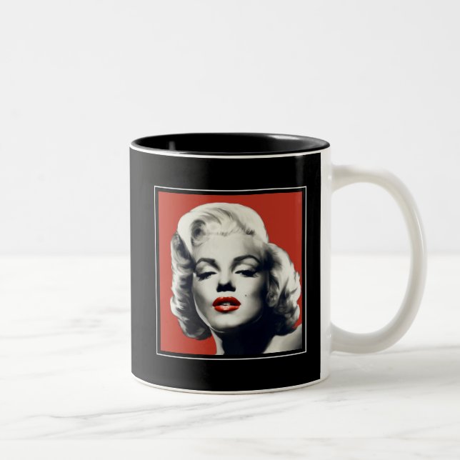 Caneca De Café Em Dois Tons Vermelho nos lábios vermelhos Marilyn (Direita)