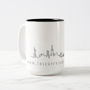 Caneca De Café Em Dois Tons Versão do #chick da skyline da Nova Iorque