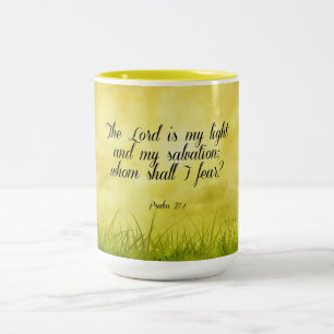Caneca De Café Em Dois Tons versículo da Bíblia, Salmo 27:1