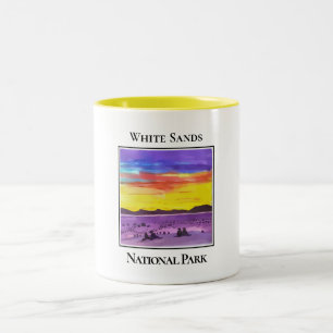 Caneca De Café Em Dois Tons Vestido Sobre White Sands National Park