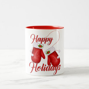 Caneca De Café Em Dois Tons Vestidos Felizes de Natal Mug