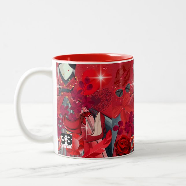 Caneca De Café Em Dois Tons Vestir Vermelho (Esquerda)