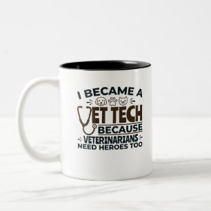 Caneca De Café Em Dois Tons Vet Tech Porque Veterinários Precisam De Heróis Ta