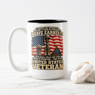 Caneca De Café Em Dois Tons Veterano dos Estados Unidos Eu O Ganhei Para Sempr